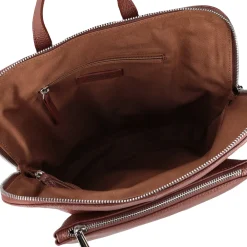 Zaino in pelle con chiusura a zip colore marrone