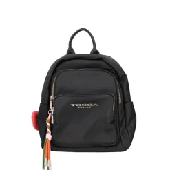 ZAINO LIQUIRIZIA IN NYLON CON CHARM COLORE NERO