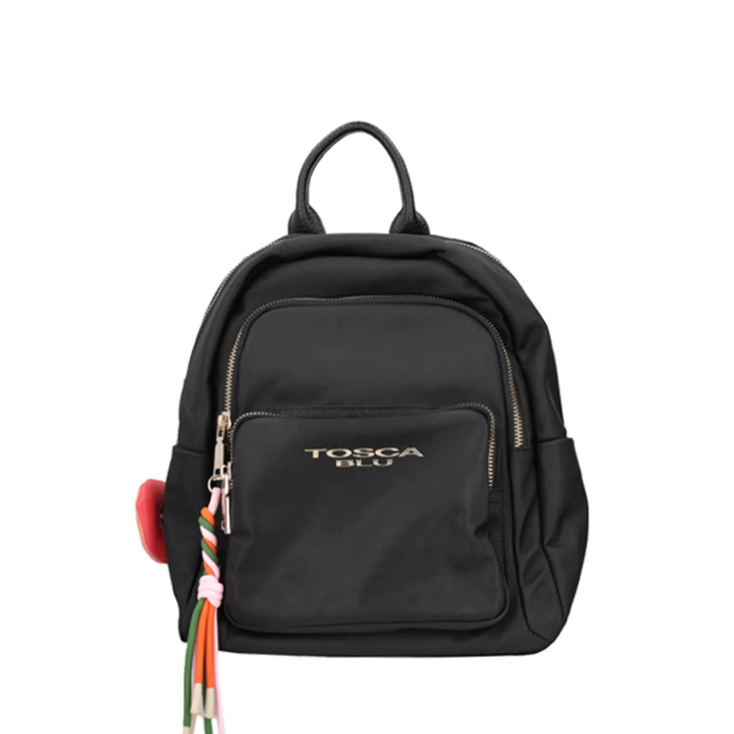 ZAINO LIQUIRIZIA IN NYLON CON CHARM COLORE NERO