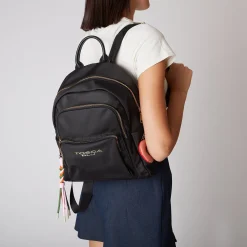 ZAINO LIQUIRIZIA IN NYLON CON CHARM COLORE NERO