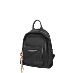 ZAINO LIQUIRIZIA IN NYLON CON CHARM COLORE NERO